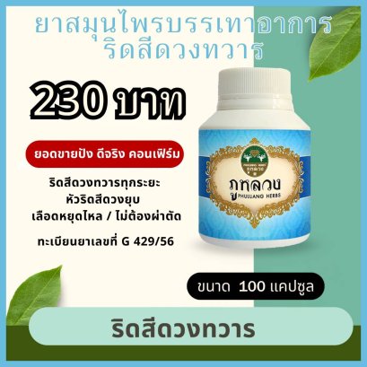 ภูหลวง ริดสีดวงทวาร 100 แคปซูล ยาสมุนไพร บรรเทาริดสีดวง Phuluang Herbs for Hemorrhoids 痔疮