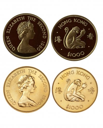 Gold coin and Gold Proof QueenElizabeth