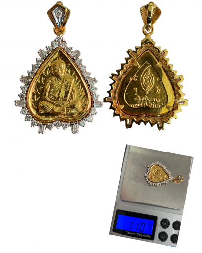 พระทองคำ ใบโพธิ์หลวงพ่อศิริ วัดตาล