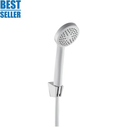 ชุดฝักบัว 1 ระบบ พร้อมสายและขอแขวน สีขาว