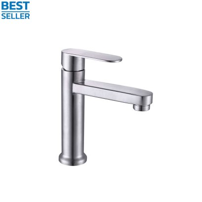 ก๊อกอ่างล้างหน้าน้ำเย็นด้ามโยก สแตนเลส 304