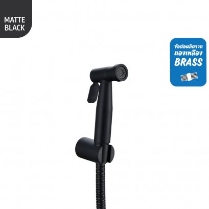 ชุดสายฉีดชำระ พร้อมสายและขอแขวน สแตนเลส 304 สีดำ