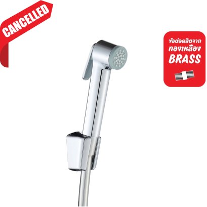 ชุดสายฉีดชำระ พร้อมสาย PVC สีเทาเงา และขอแขวน โครเมียม