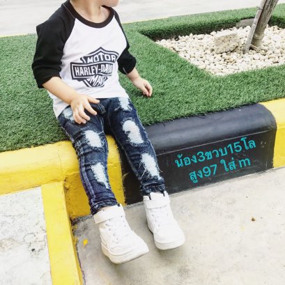 ยีนส์เด็ก Black bear jean : รุ่น Destroy harajuku
