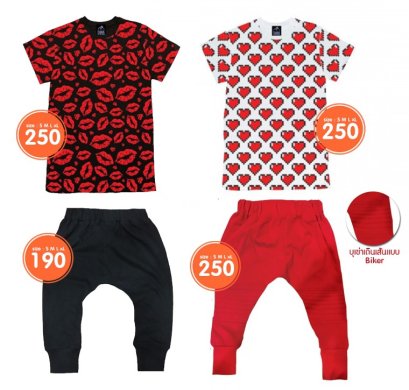 เสื้อยืดเด็ก pixel heart รับวาเลนไทน์