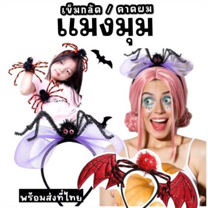 เข็มกลัดแมงมุม (ขนาดตัว 30 cm) มีที่กลัดด้านหลัง 