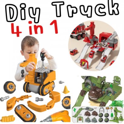 DIY TRUCK 4-in 1รถอาชีพ มีแบบรถก่อสร้างให้เลือก
