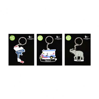 smiling elephant rubber keychain 