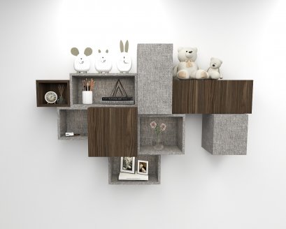 ตู้และชั้นแขวนผนัง สไตล์ BoxBox ตู้บานเปิดปิด 4 ใบ ตู้ชั้นโชว์ 5 ใบ คละไซส์ คละสีตามภาพ สามารถจัดเรียงแบบตามที่ต้องการได้