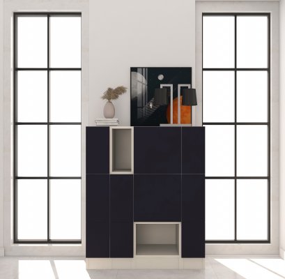 Bhome ตู้เก็บของเอนกประสงค์ พร้อมชั้นเปิดโชว์ของ แบบลอยตัว ออกแบบจัดวางให้เหมาะสม สามารถกำหนดขนาดของชั้นวาง และ ชั้นโชว์ได้ตามต้องการ