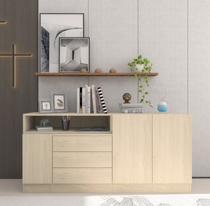 Bhome ตู้เก็บของเอนกประสงค์ พร้อมชั้นเปิดโชว์ของ แบบลอยตัว ออกแบบจัดวางให้เหมาะสม สามารถกำหนดขนาดของชั้นวาง และ ชั้นโชว์ได้ตามต้องการ