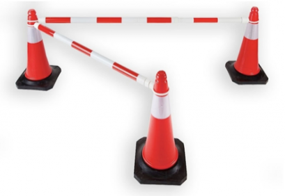 ท่อกั้นกรวยจราจร BARRICADE ไม้กั้นเขต-ไม่ยืดหด แดง-ขาว / เหลือง-ดำ	Size 1.2-2.0 Meter. Diameter 4 mm.