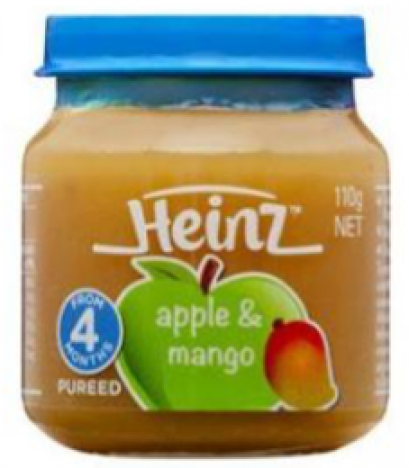 HEINZ APPLE &amp; MANGO 110 G.อาหารสำหรับเด็กแอปเปิ้ลและมะม่วง 110 กรัม