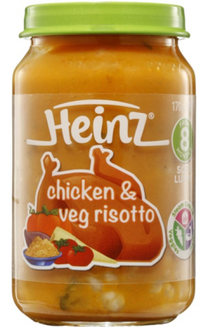 HEINZ CHICKEN &amp; VEG RISOTTO 180 G. อาหารสำหรับเด็กรสไก่และรีซ็อทโต้ 180 กรัม
