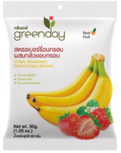 Crispy Strawberry Mixed Banana 30 GR ขนมกล้วยและสตรอเบอร์รี่กรอบ