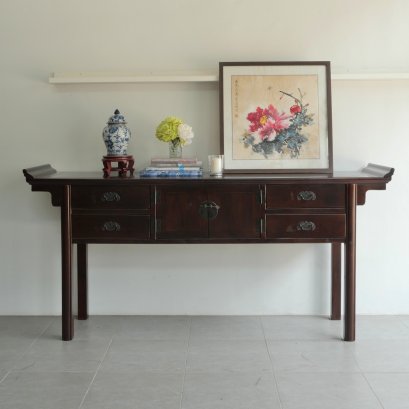 โต๊ะคอนโซลไม้แท้ 4 ลิ้นชัก 4 drawer wooden chinese console table