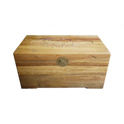 หีบไม้หอมสีขาว หีบไม้สีอ่อน แกะลายสวยงาม เหมาะสำหรับการตกแต่งห้องแบบจีน