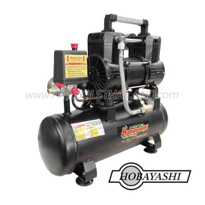 C-HB-AC12H ปั๊มลมเสียงเงียบ ไร้น้ำมัน รุ่นทำลมเร็ว 12 ลิตร 1080W 220V HOBAYASHI OIL-FREE SILENT AIR COMPRESSOR