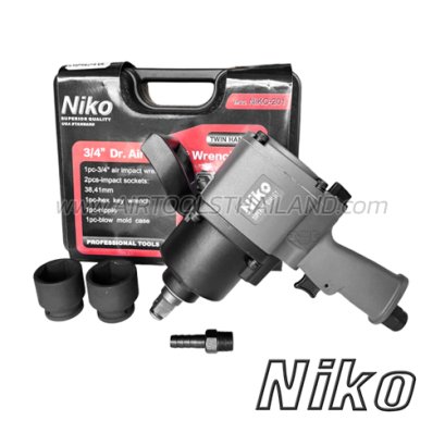 NIKO-201 บล็อกลม (SQ.DR.3/4") แกนเพลา 1/2" NPT (4600 RPM) NIKO AIR IMPACT WRENCHES