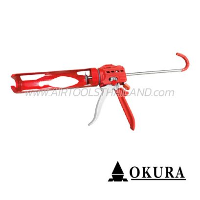 C-SG-225 ปืนยิงกาว ซิลิโคน อะคริลิค ไส้กรอก รุ่นใช้งานหนักพิเศษ ระบบ กด-ดึง-บีบ ความโตหลอด 50 มม. X ยาว 225 มม. OKURA