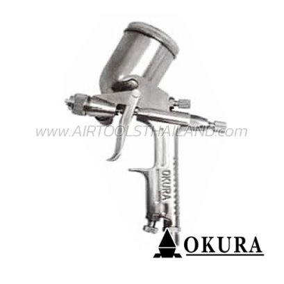 F-2 กาพ่นสีใช้ลม กระป๋องบน ขนาดปาก 0.5 มม. 200CC ความจุลม 2.4 CFM OKURA