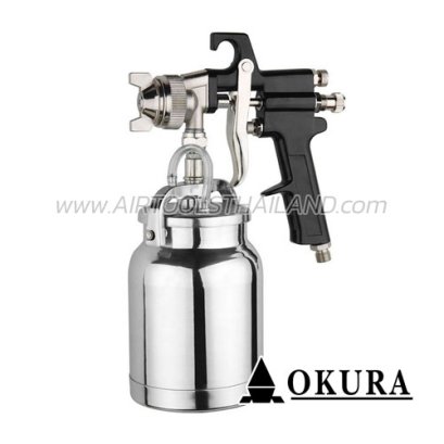 PQ-2U (S) กาพ่นสีใช้ลม AIR SPRAY GUN ขนาดปาก 2.0 มม. 1000CC ความจุลม 4-7 CFM OKURA