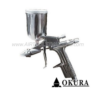 R2 กาพ่นสีใช้ลม กระป๋องบน ขนาดปาก 0.5 มม. 200CC ความจุลม 35 ลิตร/นาที ทรงกลม 30 มม. OKURA