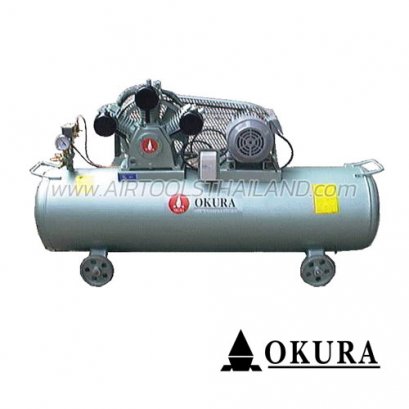 RA-410WPL ปั๊มลมแบบสายพาน ไม่รวมมอเตอร์ 10 HP 3 สูบ OKURA AIR COMPRESSOR รุ่นถังผลิตในประเทศ หนา แข็งแรง อย่างดี
