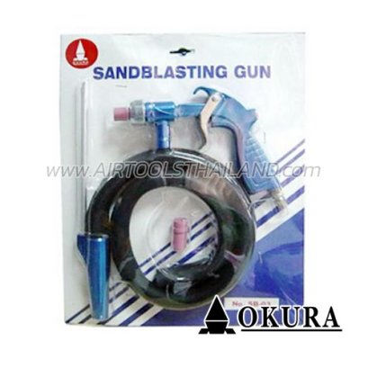 SB-03 ปืนพ่นทราย ขนาดปาก 1/4" ความยาวสาย 1.5 เมตร แรงดันลม 70PSI OKURA