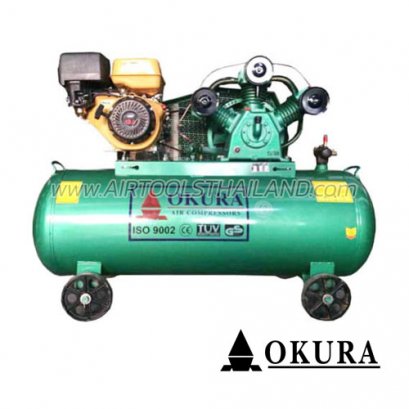 TA-80-300L-EN ปั๊มลมพร้อมเครื่องยนต์เบนซิน 3 ลูกสูบ 13 HP OKURA AIR COMPRESSOR WITH ENGINE