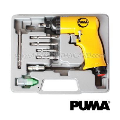 AT-4068K ไขควงลมครบชุด 1/4" / 2 หุน ความเร็วรอบ 10000 RPM แรงบิด 30 FTLBS ท่อลมเข้า 1/4" แรงดันลม 90 PSI ใช้กับดอกไขควง 6 เหลี่ยม พูม่า "PUMA"
