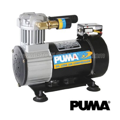 DC-05-24V ปั๊มลมไร้น้ำมันแบบพกพาพูม่า สำหรับติดรถยนต์ ขนาด 1/2 HP ปริมาณลม 66 ลิตร/นาที 2100 RPM แรงดันสูงสุด 10 บาร์ / 24V พูม่า PUMA