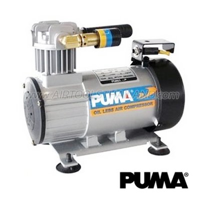 DC-07-12V ปั๊มลมไร้น้ำมันแบบพกพาพูม่า สำหรับติดรถยนต์ ขนาด 3/4 HP ปริมาณลม 94 ลิตร/นาที 3000 RPM แรงดันสูงสุด 10 บาร์ / 12V พูม่า PUMA