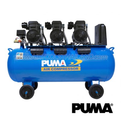 FORCE-120 ปั๊มลมไร้น้ำมันพูม่า (ออยล์ฟรี) OIL-FREE ความจุถัง 120 ลิตร 1450Wx3 มอเตอร์ทองแดง รอบมอเตอร์ 2850 RPM พูม่า PUMA