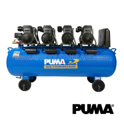FORCE-160 ปั๊มลมไร้น้ำมันพูม่า (ออยล์ฟรี) OIL-FREE ความจุถัง 160 ลิตร 1450Wx4 มอเตอร์ทองแดง รอบมอเตอร์ 2850 RPM พูม่า PUMA