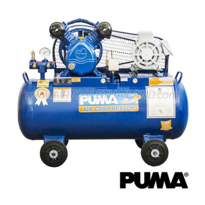 PP21-PPM220V ปั๊มลมพูม่าระบบสายพาน 1 แรงม้า 220V 2 ลูกสูบ ถังลมจุ 92 ลิตร ปริมาณลม 203.20 ลิตร/นาที พูม่า PUMA