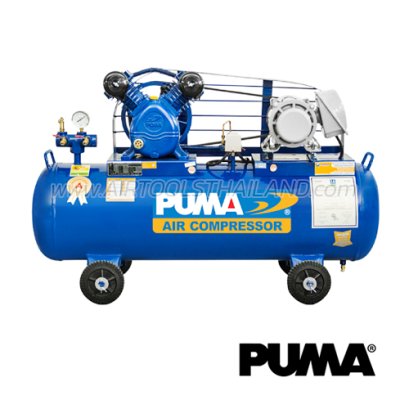 PP22-PPM220V ปั๊มลมพูม่าระบบสายพาน 2 แรงม้า 220V 2 ลูกสูบ ถังลมจุ 148 ลิตร ปริมาณลม 298 ลิตร/นาที พูม่า PUMA