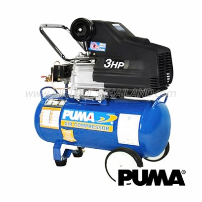 XM-2525 ปั๊มลมโรตารี่พูม่า (ปั๊มลมระบบขับตรง) ขนาด 3 HP ความจุถังลม 25 ลิตร แรงดันลม 8 บาร์ มอเตอร์ 2850 RPM มอเตอร์ในตัว พูม่า PUMA