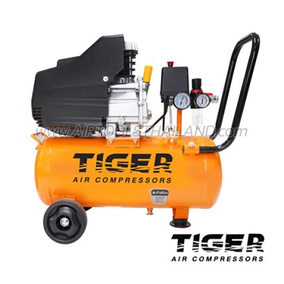 CHEETAH-25 ปั๊มลมระบบขับตรงโรตารี่ ขนาด 3 HP ความจุถังลม 25 ลิตร / 2850 RPM ไทเกอร์ TIGER
