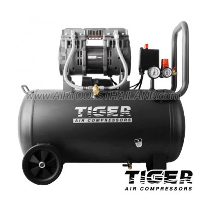 JAGUAR-50-1 ปั๊มลมออยล์ฟรีระบบไร้น้ำมัน ขนาด 50 ลิตร 1390W มอเตอร์ทองแดง รอบมอเตอร์ 2850 RPM ไทเกอร์ TIGER