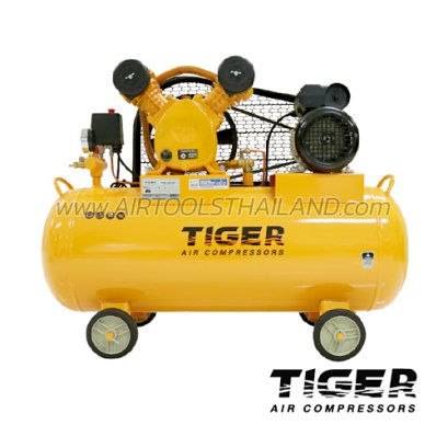 TGA2-70M ปั๊มลมสายพาน ถังลม 70 ลิตร 1/2 HP มอเตอร์ 1.5 HP 220V ไทเกอร์ TIGER