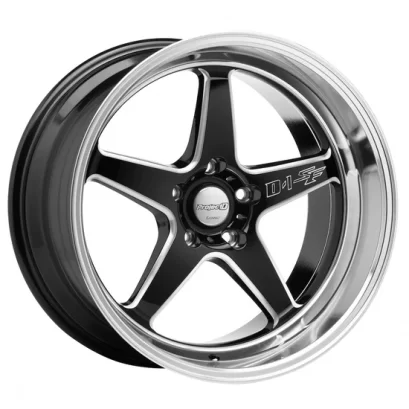 D1SF-LOW 18x10.5 ET 13 PCD 5x114.3 CB 73.1 Black/Mirror Lip Polish/Edge Spoke Ball cut