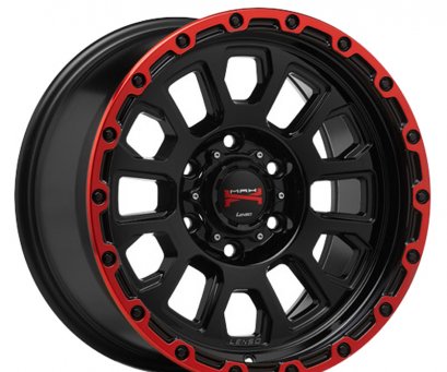MAX-X12 16x8.5 ET 0 PCD 6x139.7 Black/Edge Polish/Gloss Red Clear/Laser Text