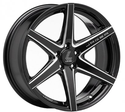 Jager-Craft 17x7.5 ET 35 PCD 5x114.3 CB 73.1 Black/Laser Text/Edge Spoke Ball Cut