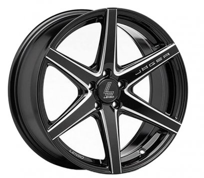 Jager-Craft 17x7.5 ET 35 PCD 5x100 Black/Laser Text/Edge Spoke Ball Cut