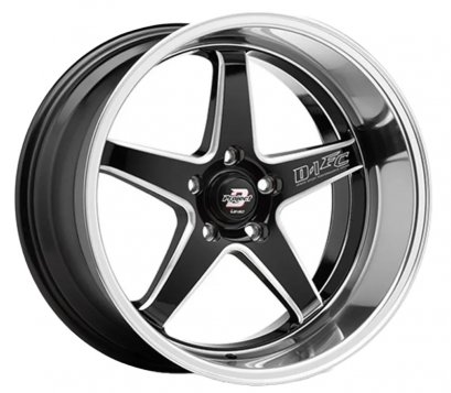 D-1FC 18x10.5 ET 13 PCD 5x114.3 CB 73.1 Black/Lip Polish/Laser Text/Edge Spoke Ball