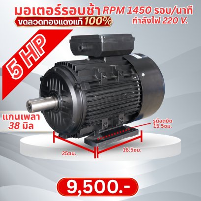 มอเตอร์ 5 HP/3.7 KW/ความเร็วรอบ 1450 รอบ/นาที