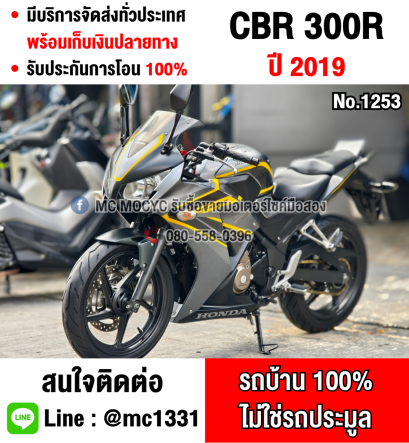 ⭐รถเข้าใหม่⭐ CBR 300R 2019 วิ่ง20000โล รถบ้านแท้มือเดียว เครื่องเดิมๆ กุญแจบุคเซอวิสครบ No1253