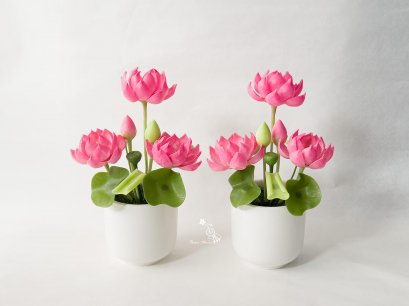 แจกันดอกบัวหลวง (คู่)