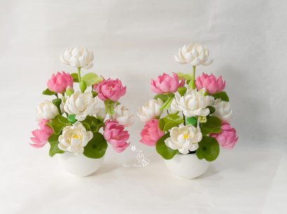 แจกันดอกบัวหลวง (คู่)